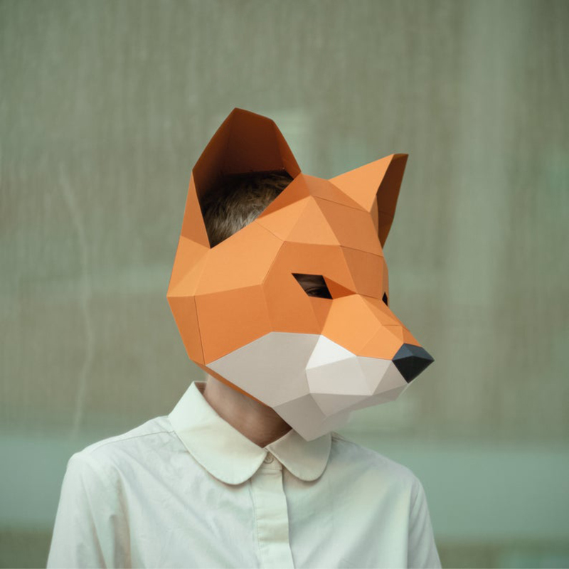 工具头盔头套狐狸面具可穿穿戴手工模型化装舞会其他类型纸模