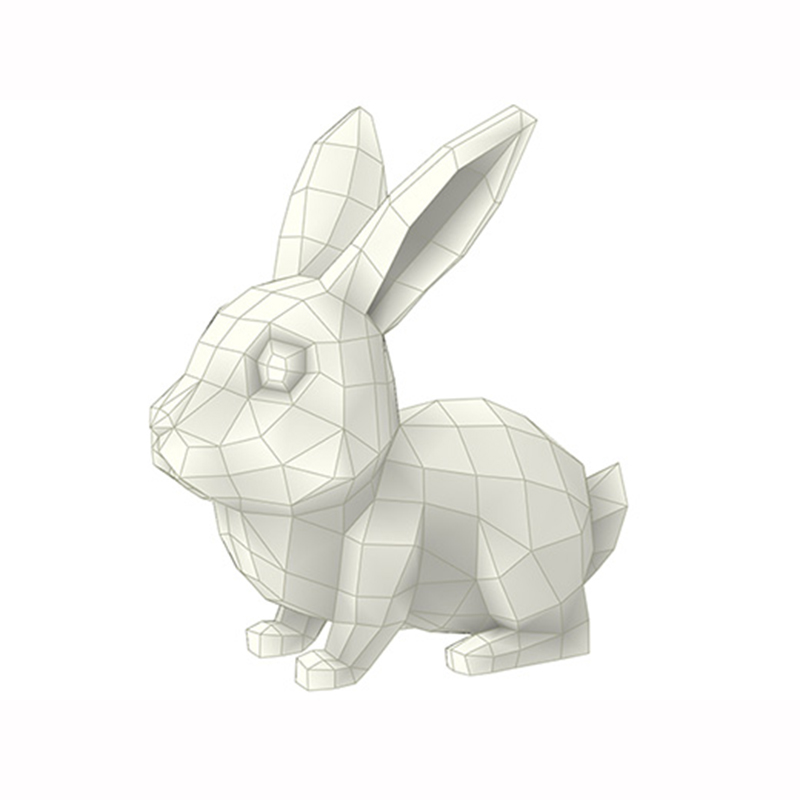立体可爱可爱兔兔子几何折纸3d模型雕刻构成其他类型纸模