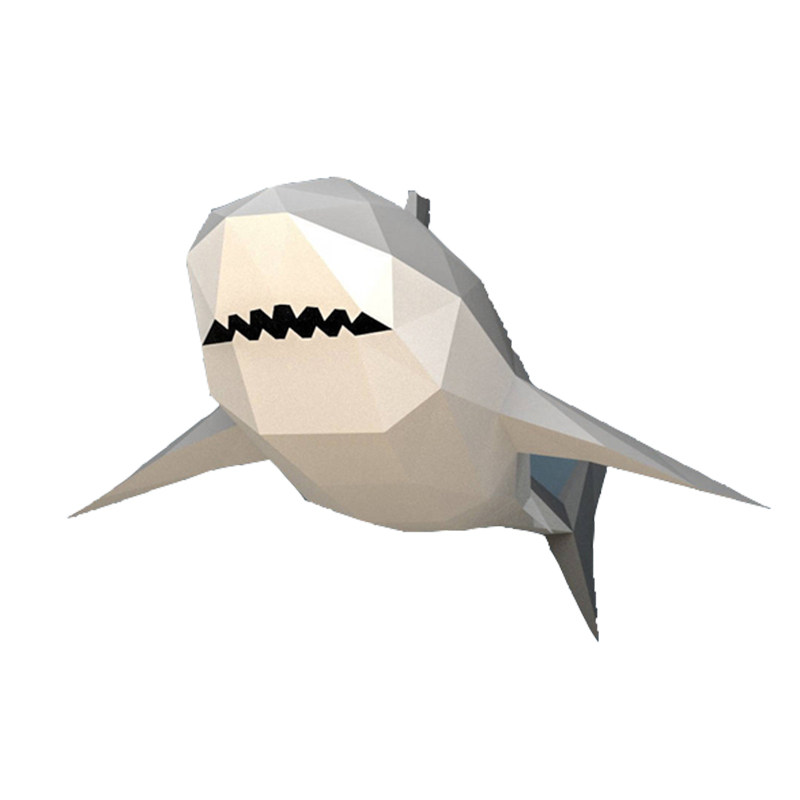13米长大鲨鱼几何折纸3d立体纸模型立体构成diy手工创意摆件