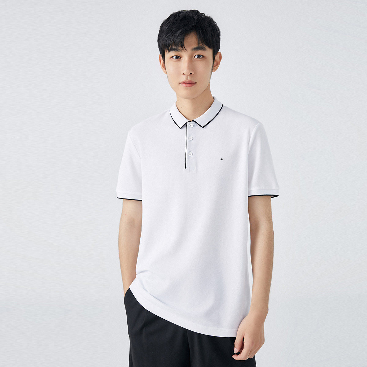 太平鸟男装 2021夏季新款短袖polo衫商务休闲时尚短袖t恤男保罗衫