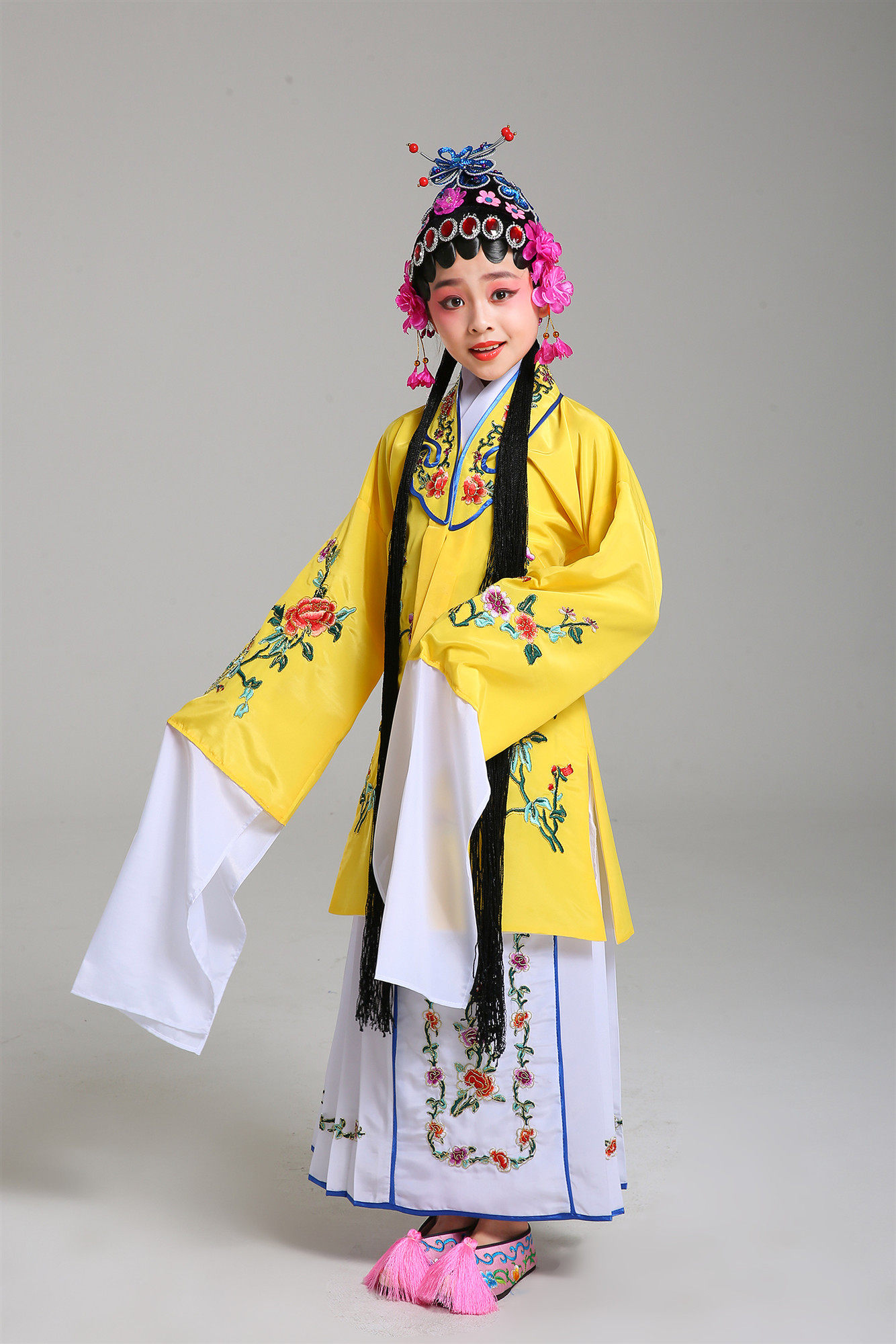 新款儿童戏剧表演京剧小花花旦戏服女披水戏曲小姐儿童演出服