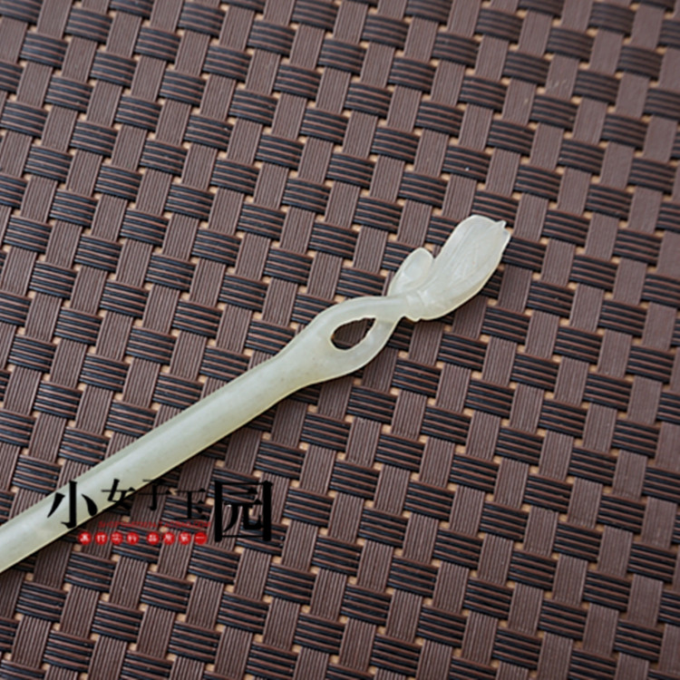 玉簪和田玉兰花发簪青白白玉花朵发饰古装汉服其他