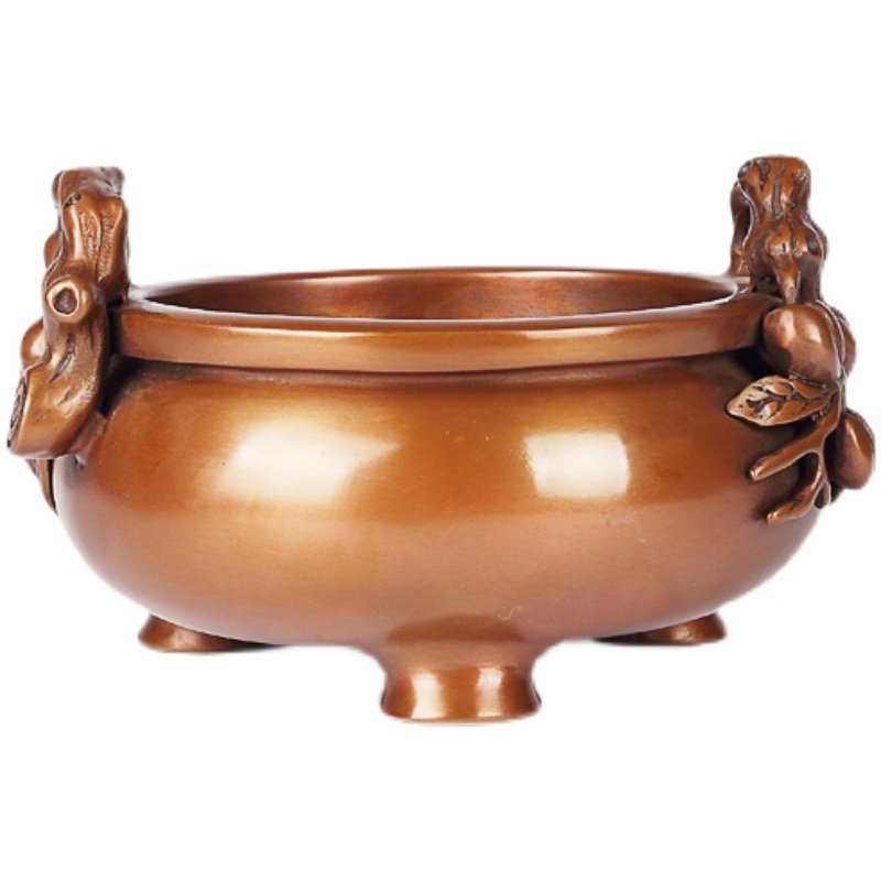 手工纯铜紫铜寿桃香炉熏香家用室内摆件古代香薰炉