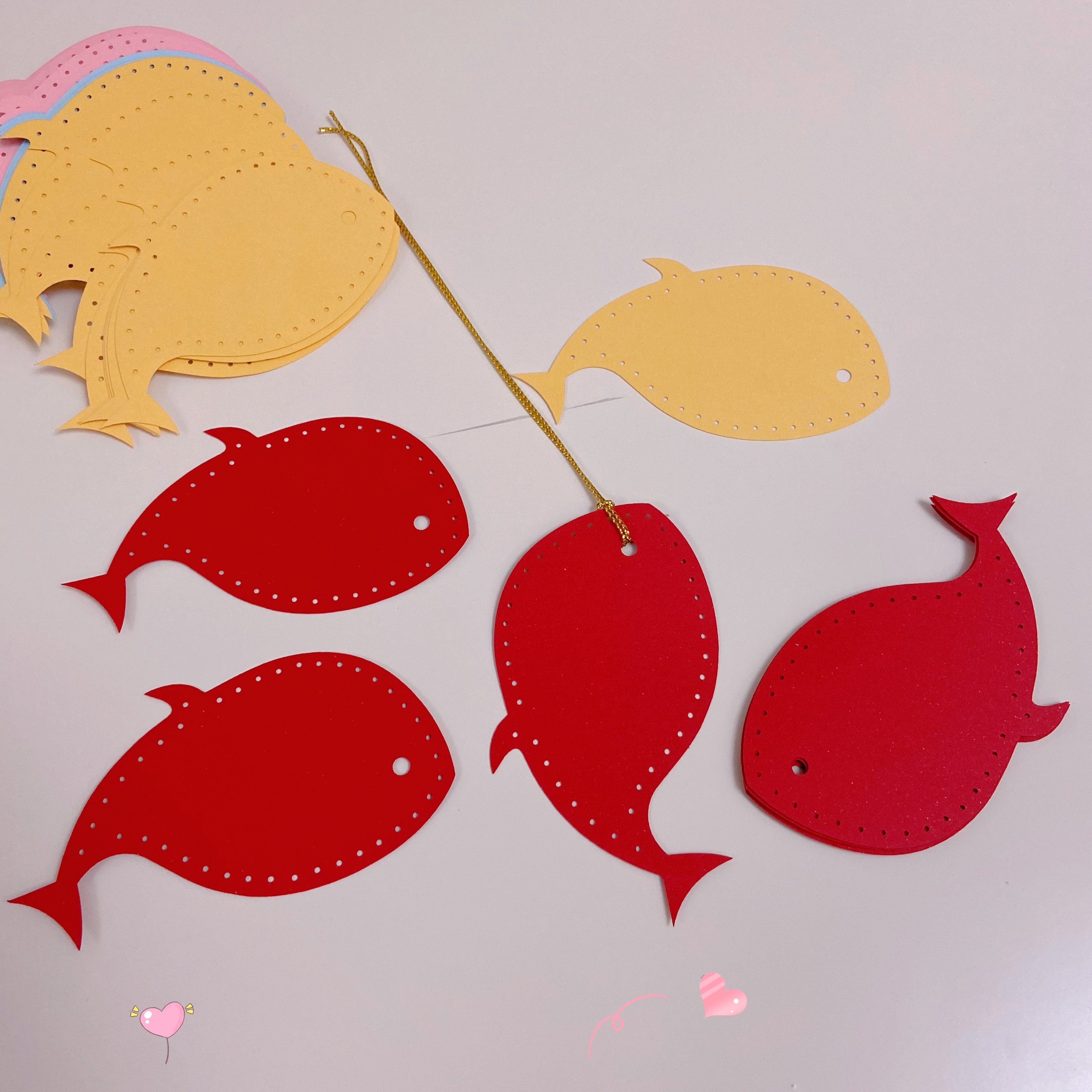 心愿卡片翘尾巴彩色小鱼儿儿童学习鼓励留言小卡贺卡