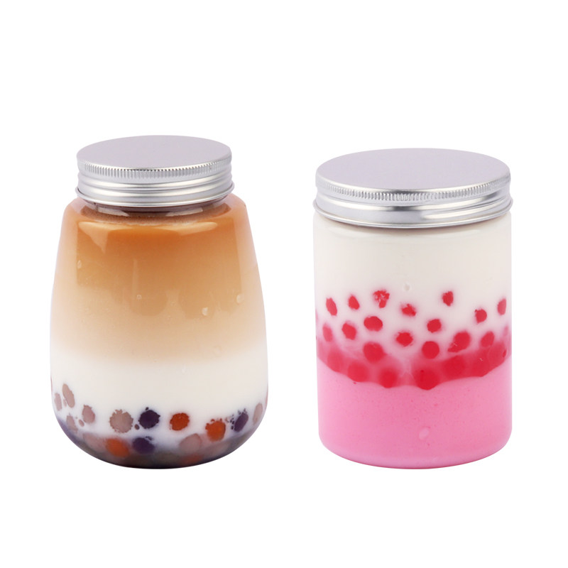 一次性360ml网红胖瓶塑料奶茶果汁瓶小甜品曲奇塑杯