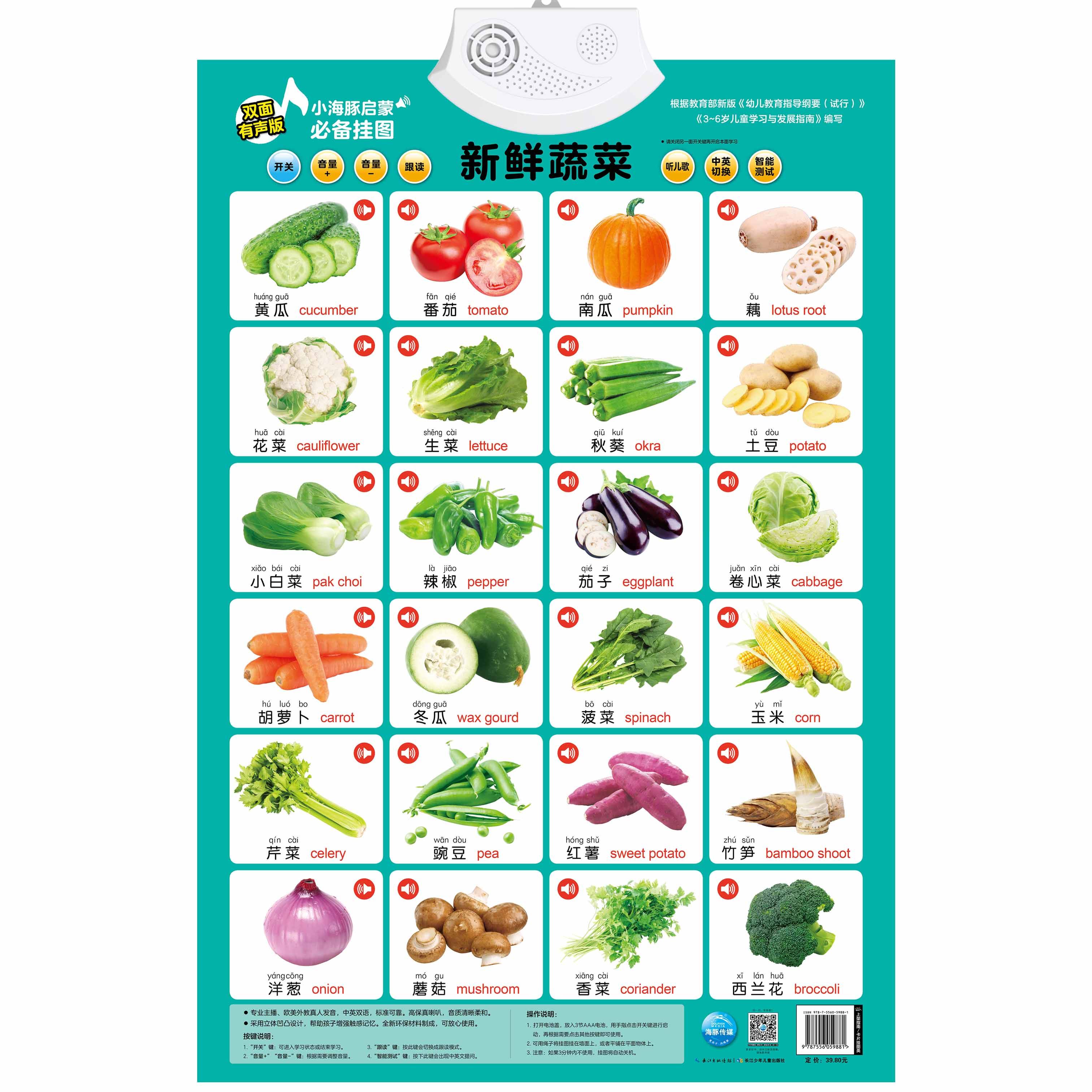 挂图 交通工具(汽车标志) 美味水果(日常用品) 新鲜蔬菜(颜色形状)我