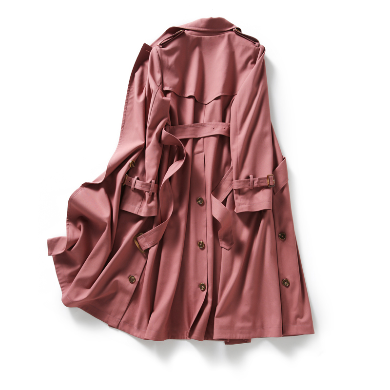 fy223680ag率性优雅飒美干枯玫瑰色摆式风衣风衣