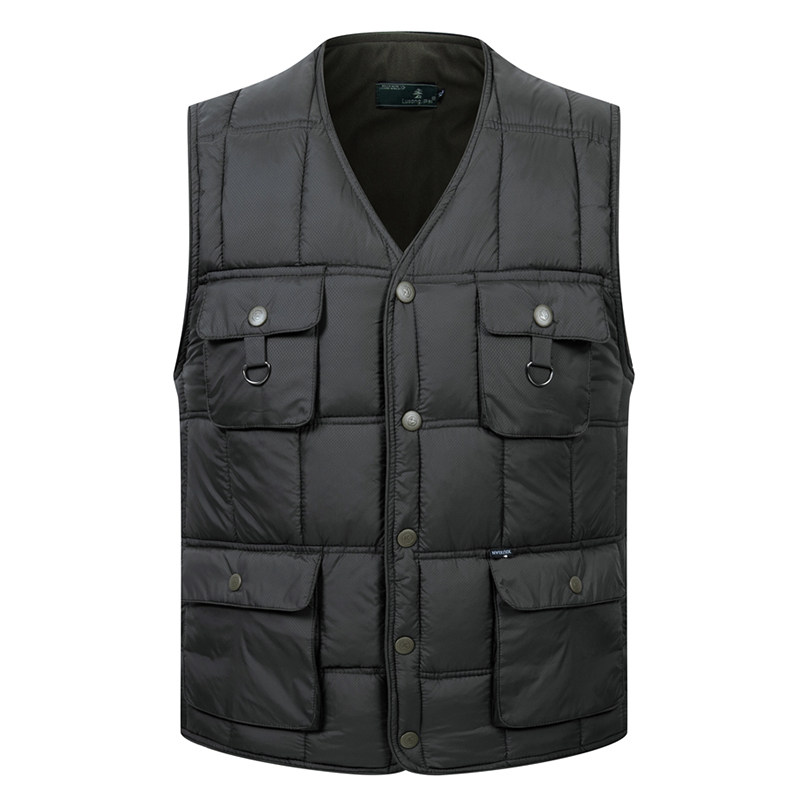 中老年羽绒马甲冬季加厚加绒保暖大码男士背心背心