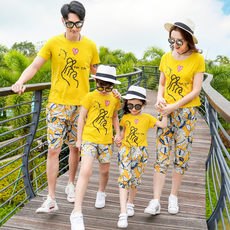 大码亲子装夏款胖爸爸胖妈妈一家三口四口母子母女装洋气加肥加大 大码亲子装夏款胖爸爸胖妈妈一家三口四口母子母女装洋气加肥加大