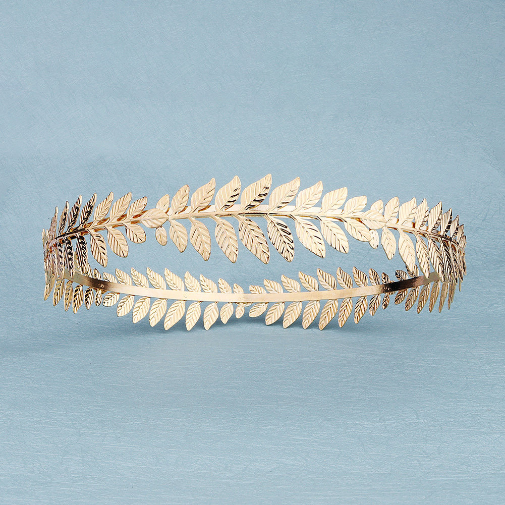 米安伊诺圆形发箍巴洛克复古金色橄榄枝皇冠新娘森系发饰