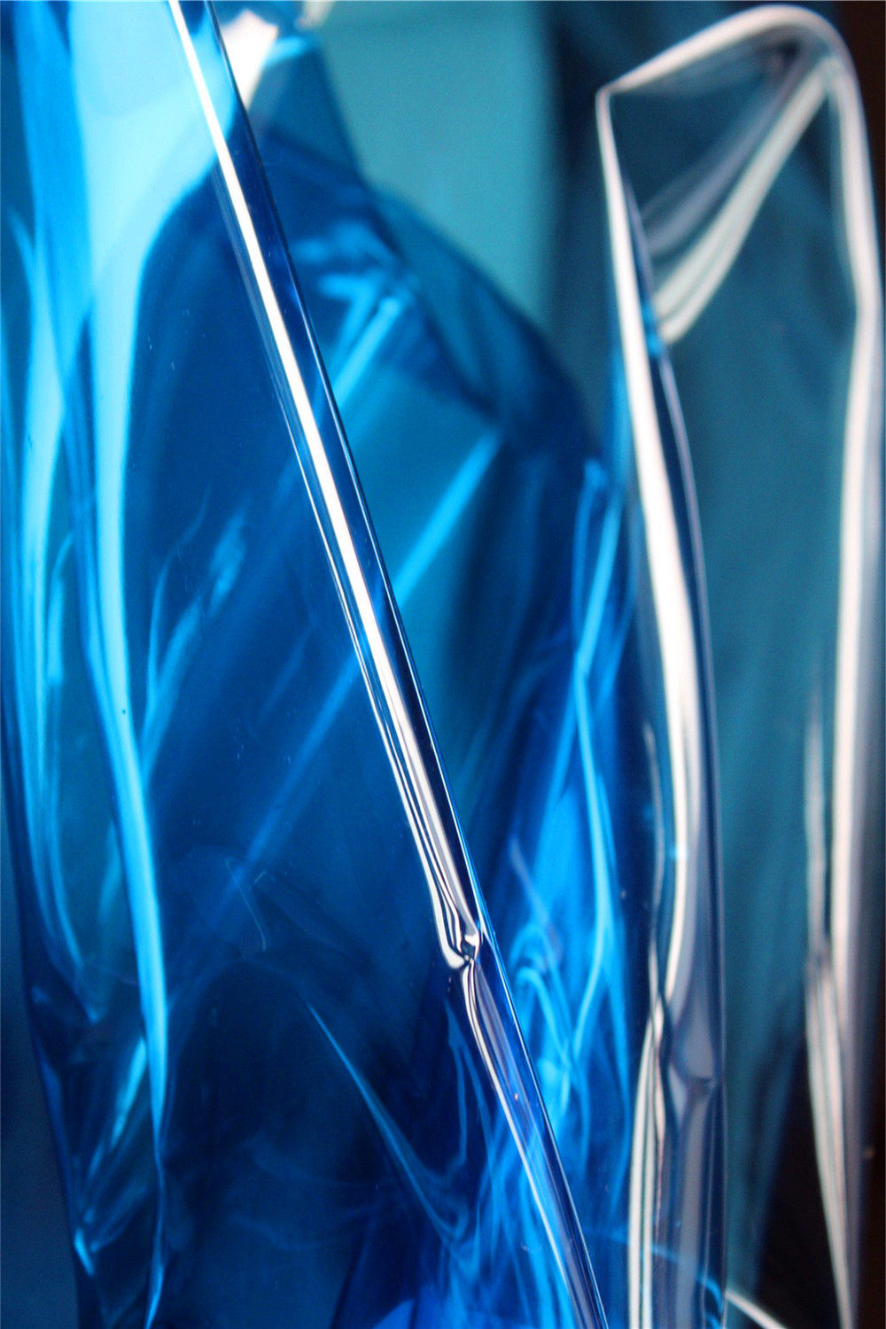 冰晶蓝色超透明tpu面料超透视服装风雨衣隔水薄水晶包塑料布 pvc