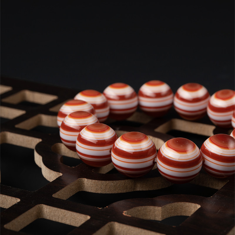 流云匠铺16mm纯天然橙色双面天珠天眼石单圈手串手链