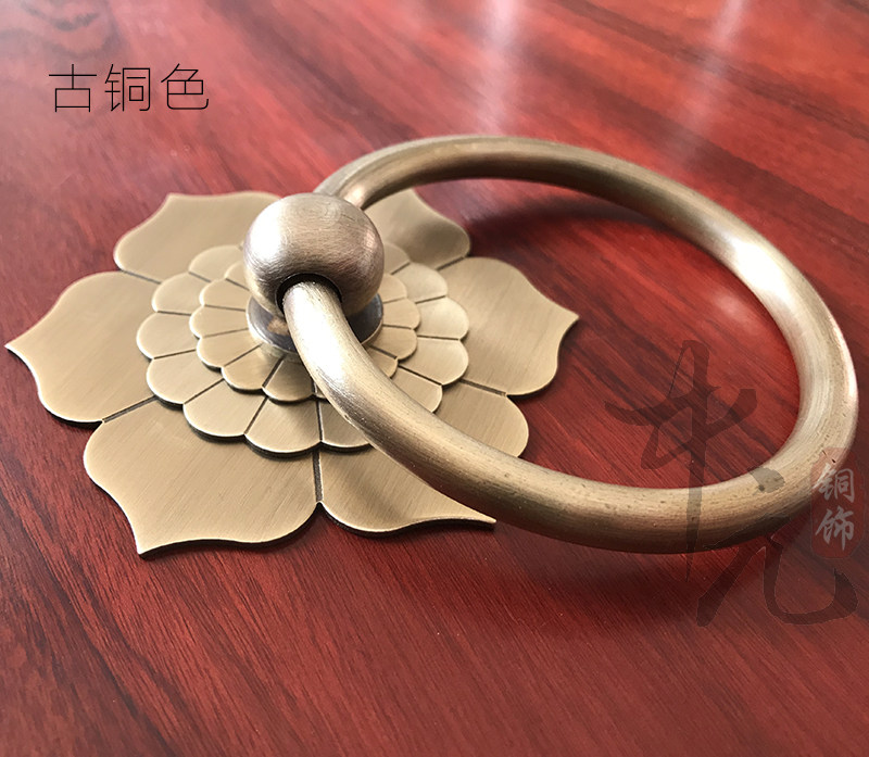 门环中式仿古纯铜经典拉手门钹窗扇大门全铜小拉手