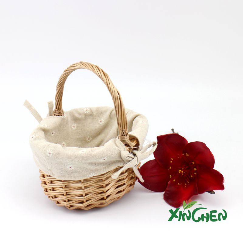 欣辰资材新款柳条编制扇形花篮 鲜花包花纯手工篮子多肉花篮