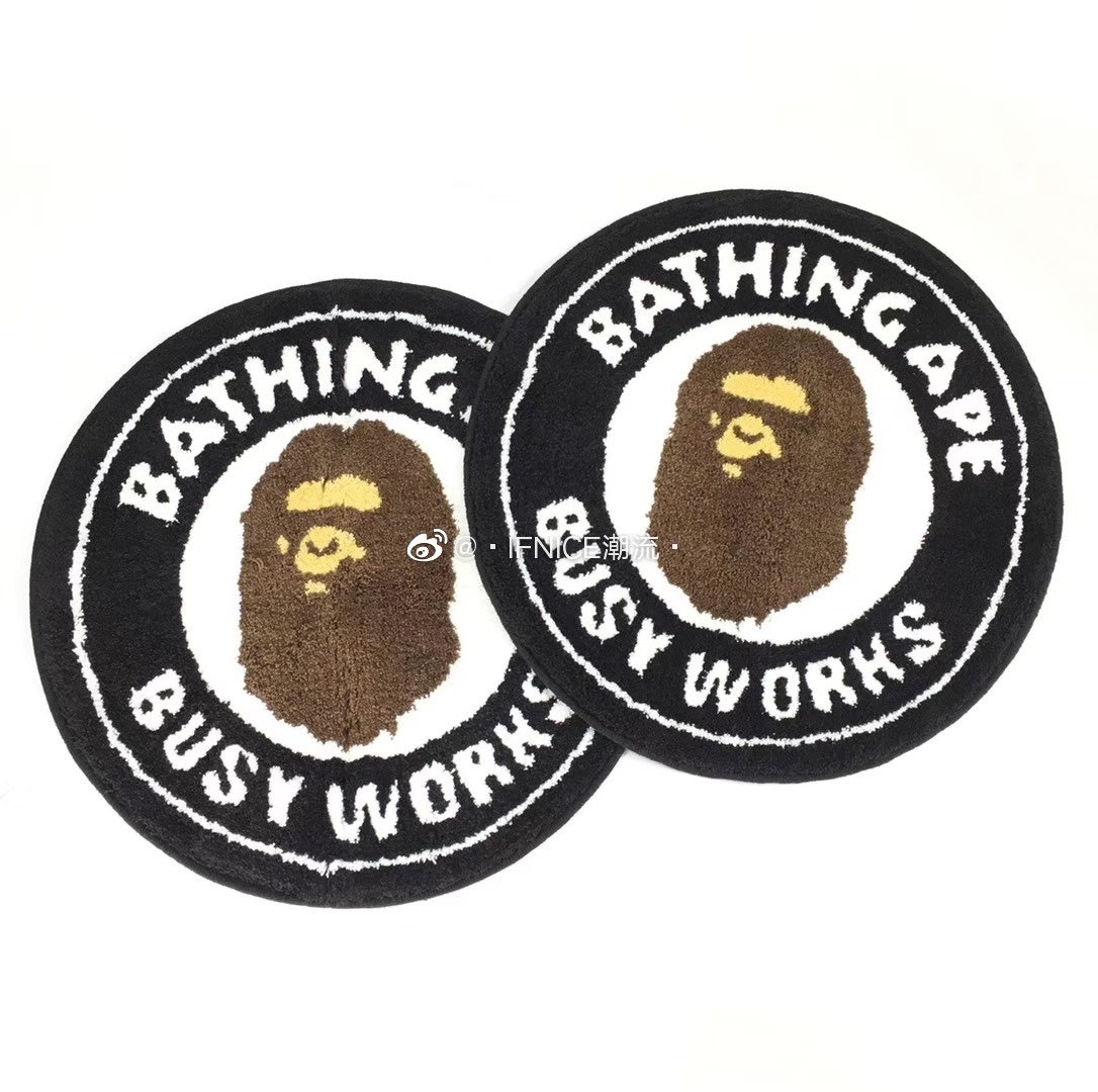 现货bapebathingape猿人头圆形地毯门垫居家装饰地毯