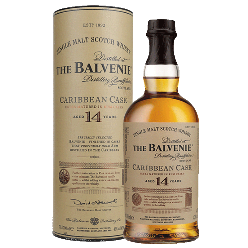 玖轩balvenie百富14年单一麦芽威士忌加勒比桶陈进口威士忌