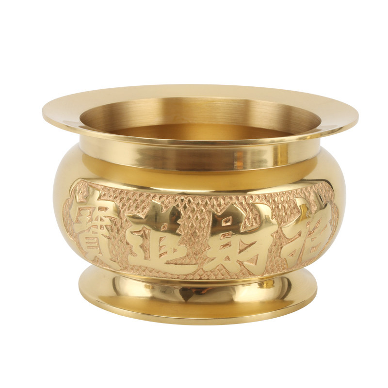 香炉纯铜 供奉财神铜全铜熏香大号招财烧插上香用品 家用室内供佛