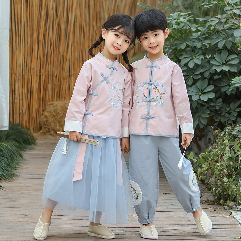 汉服女童男孩唐装儿童民族古装宝宝礼服中国唐装