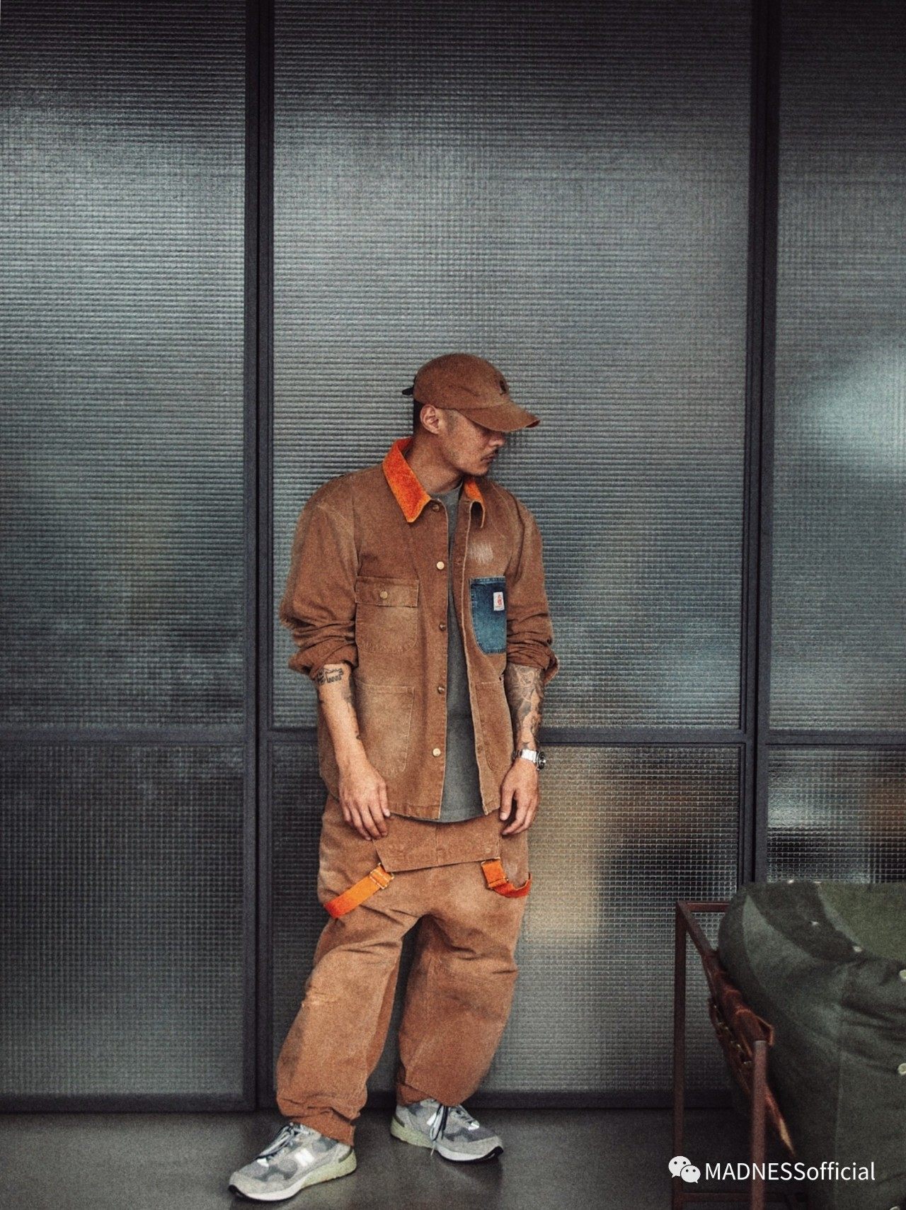 madness工装夹克四袋拼接水洗破坏联名日产wip夹克