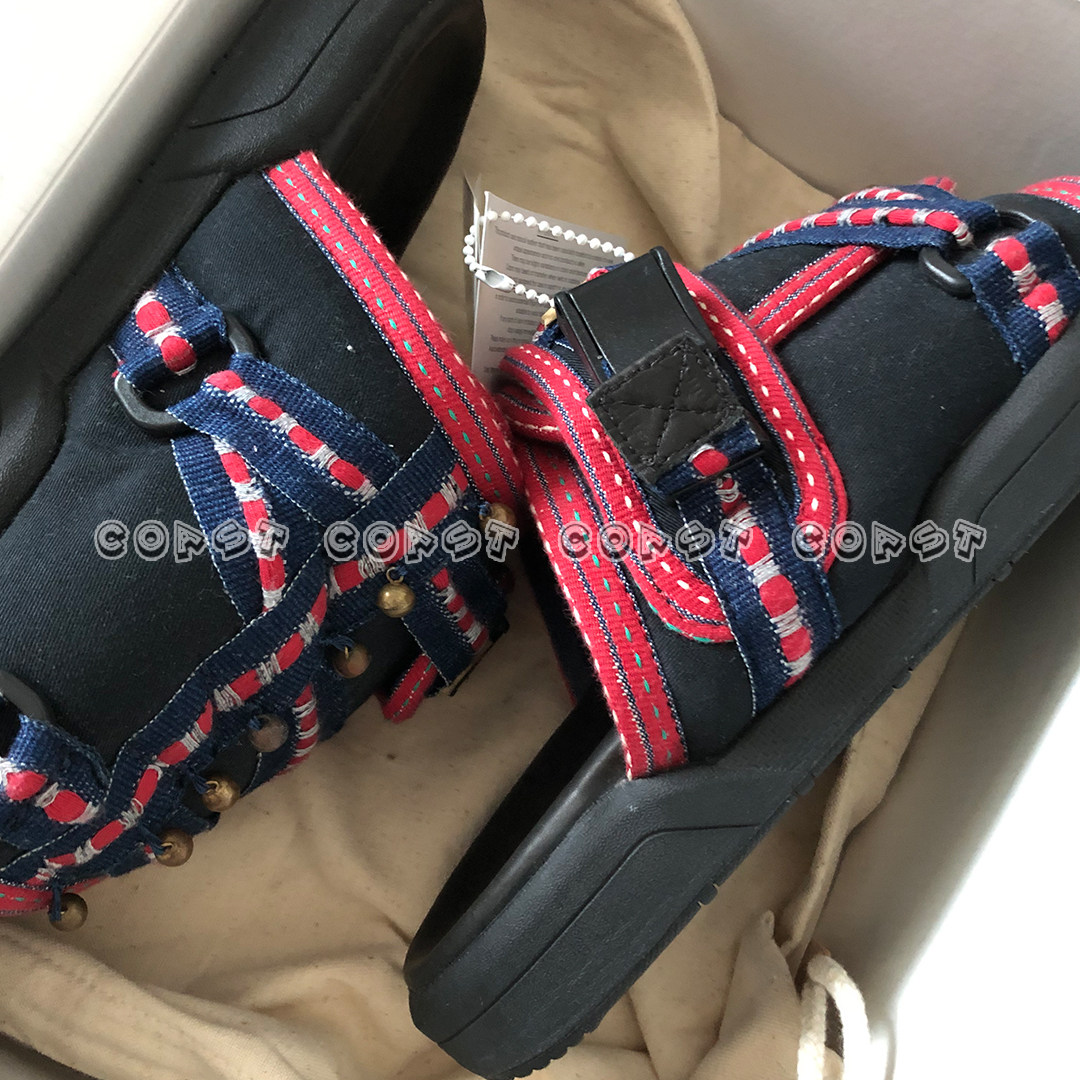 visvimchristo2015秋季限定名族铃铛面包拖鞋全新一字拖