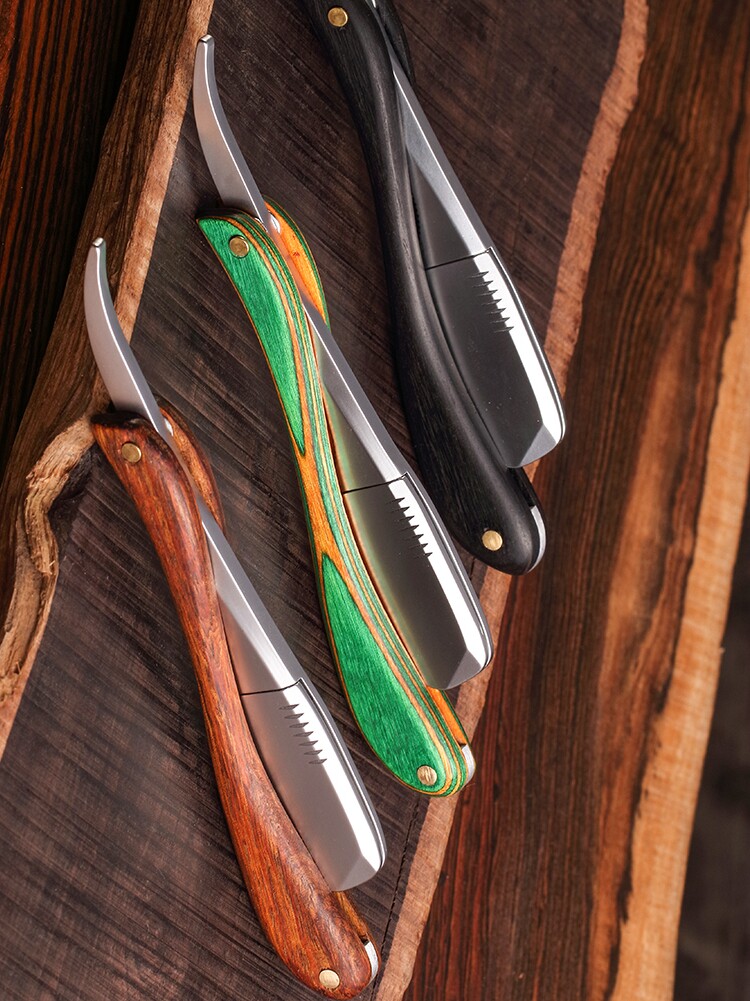 剃须刀中国国风直板美发实木老式手动刮胡脸刀剃须刀