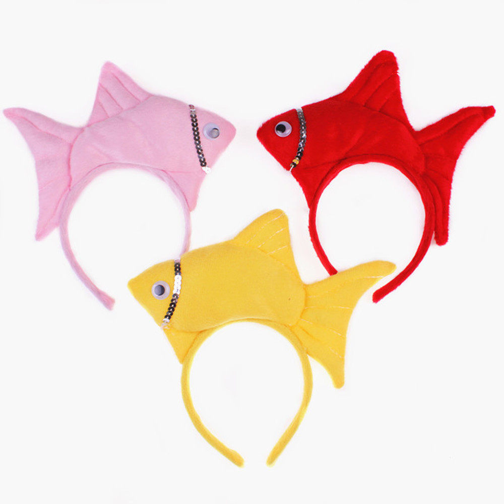卡通头饰头箍立体动物小鱼道具演出发箍发鱼头聚会装饰头箍
