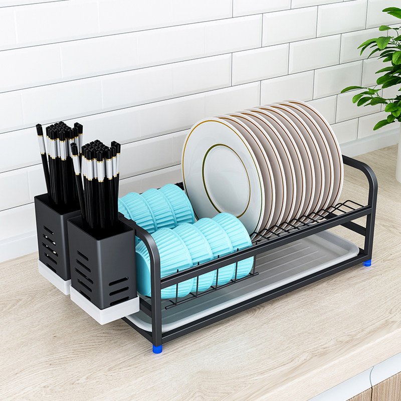 厨房置物架沥水架单层放碗架家用多功能不锈钢晾碗架落地式碗架