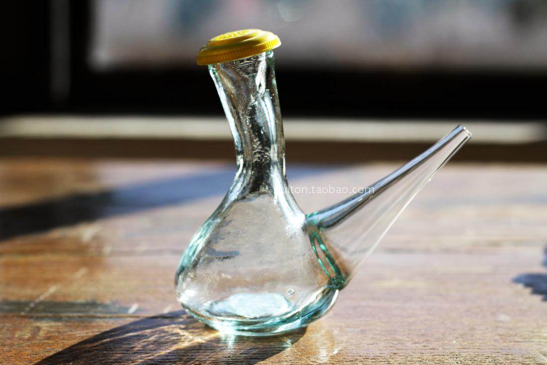 稻谷藏库西班牙进口简约厚实手工玻璃油壶调料油壶