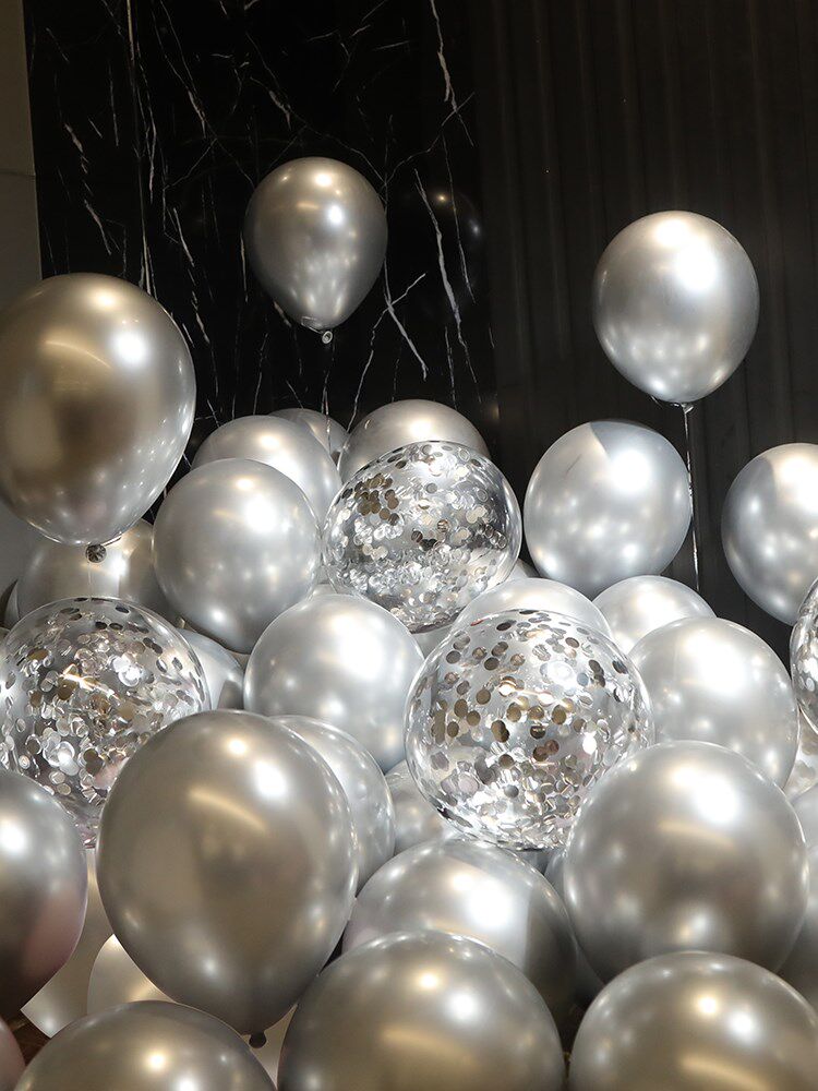 金属金色加厚气球装饰生日派对场景布置银色气球