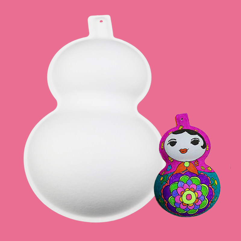 马勺葫芦纸浆面具diy空白手工绘画脸谱儿童幼儿园创意涂色装饰 - 海丰