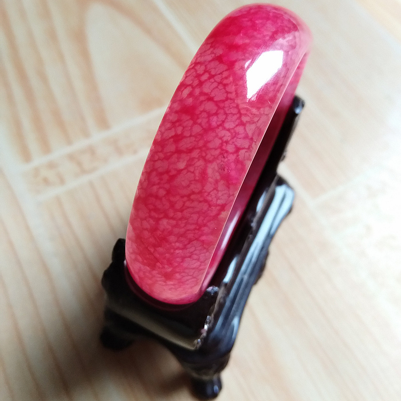 正品天然a级鸡血石玉手镯本命年大红岫玉手镯玉石女手饰