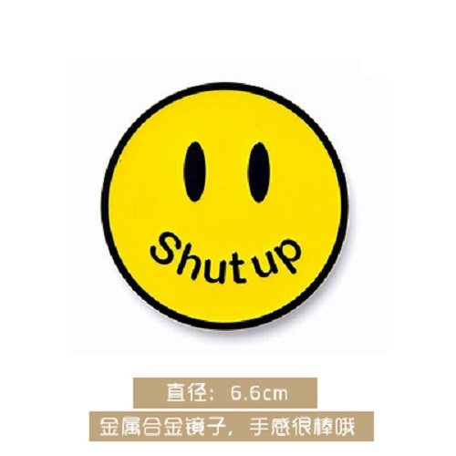 八门虫社可爱笑脸小镜子女随身携带合金smile创意ins随身化妆镜