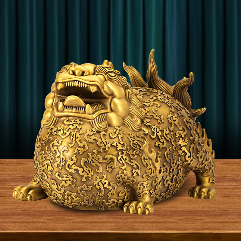 全铜大肚胖貔貅摆件中式貔恘办公室卧室家居客厅玄关搬家开业礼物