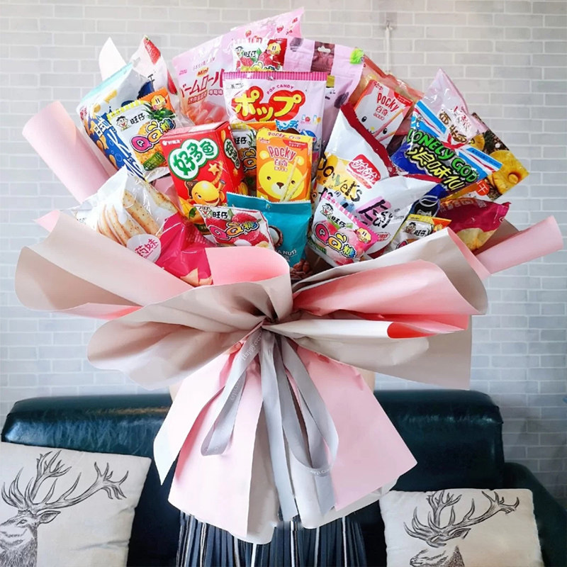 六一儿童节网红零食花束diy养乐多棒棒糖同城速递深圳生日配送花