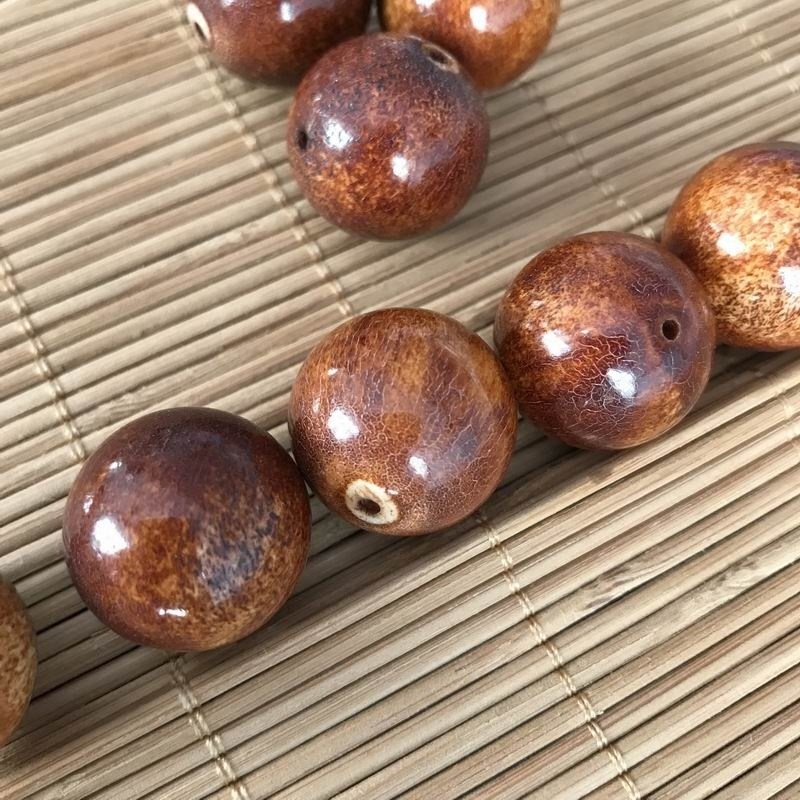 鹿角珠子文玩单颗天然植物上色仿老1.0-2.0佛珠手链
