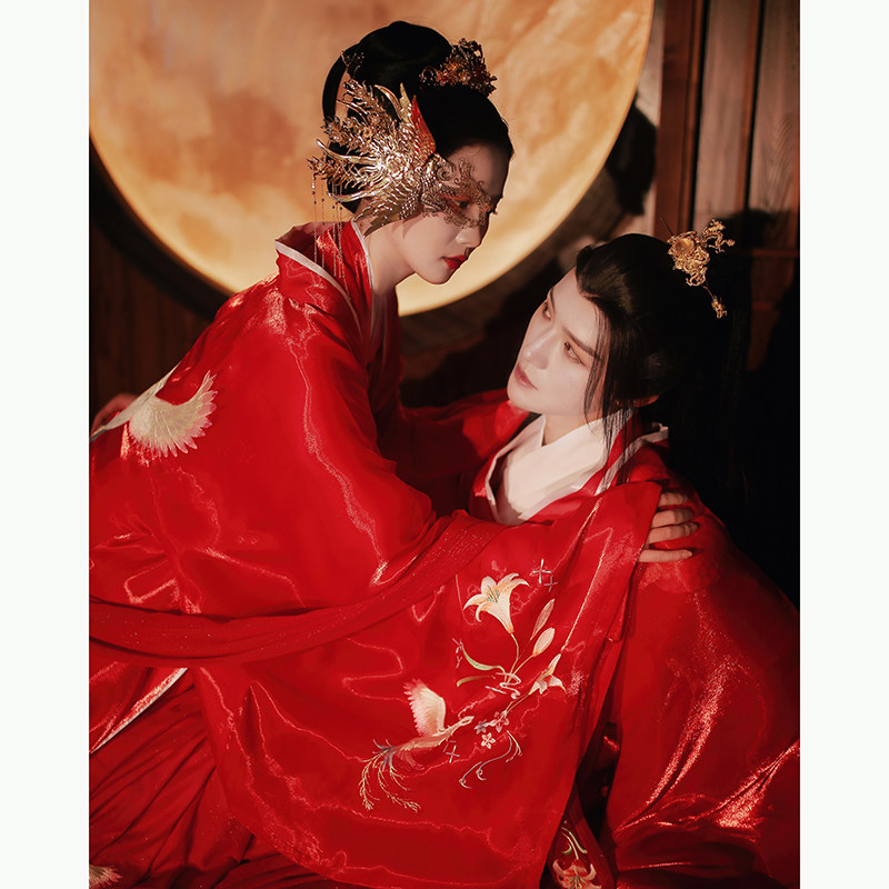 绒莲相思拜年汉服斗男女秋冬季套装魏晋汉服