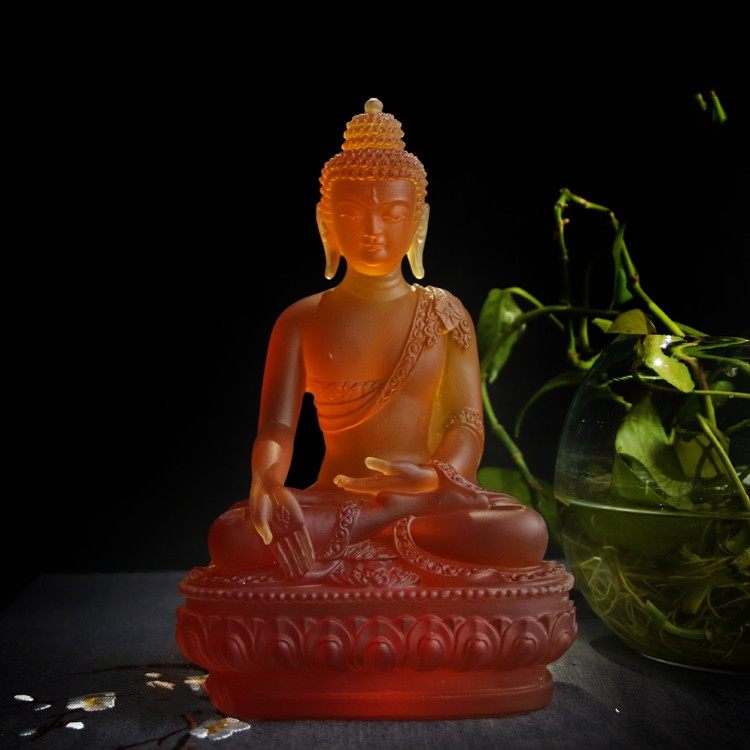 琉璃药师20cm摆件七色七种不同手势七佛供奉摆件