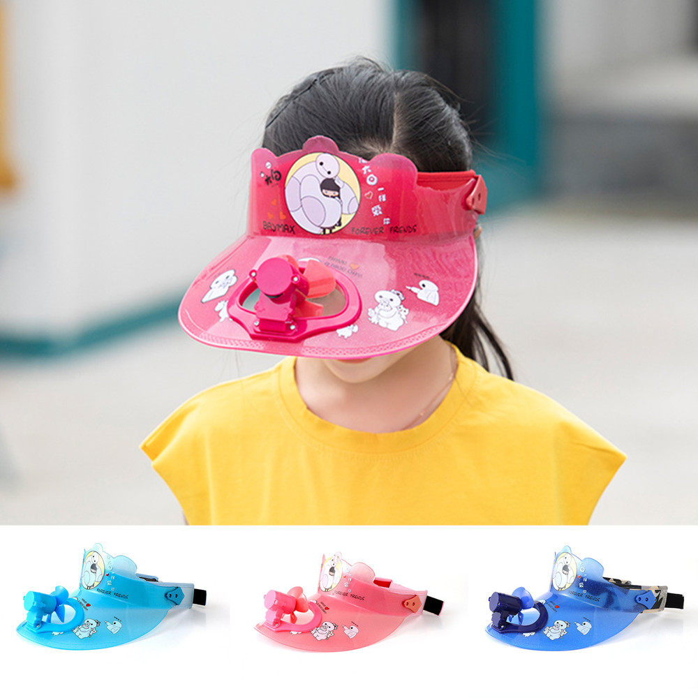 夏季男女女童防晒太阳能电风扇帽带风扇帽子儿童帽子