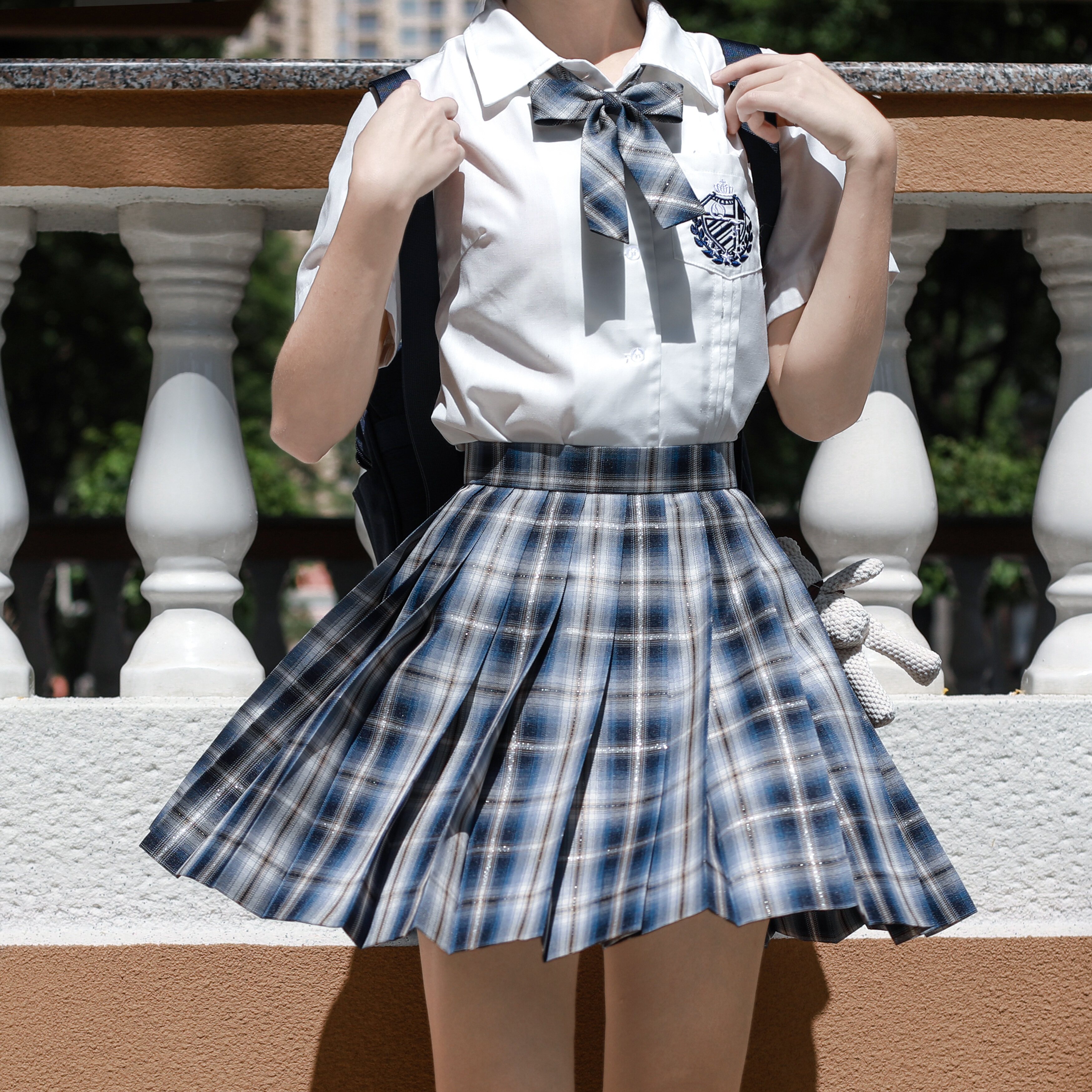 南风格裙春季百褶裙格子银线发光制服jk原创jk