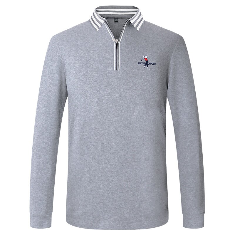 高尔夫球衣服装翻领长袖品牌男装装有pologolf高尔夫服装