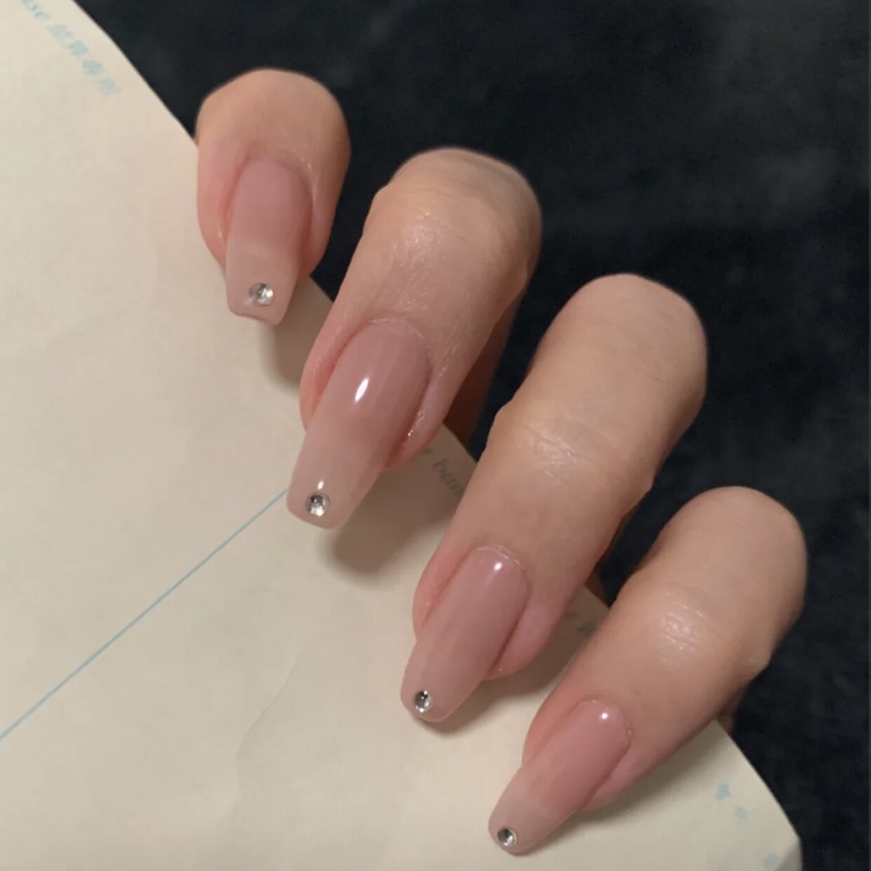 jiajianail手工甲片光疗小红书爆款梯形藕粉粉色美甲工具