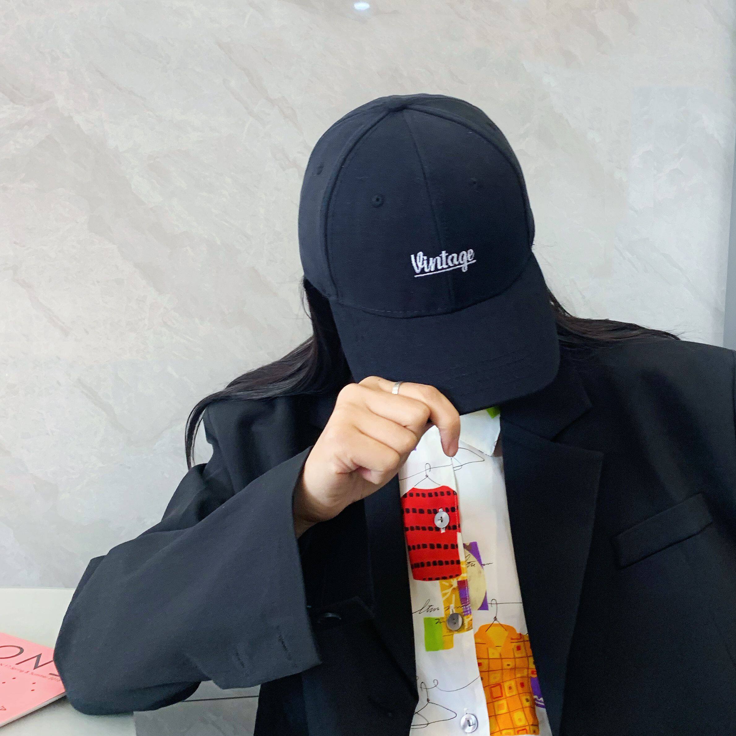 姚叔叔字母男女帽子鸭舌棒球帽质感麂皮刺绣vintage帽子