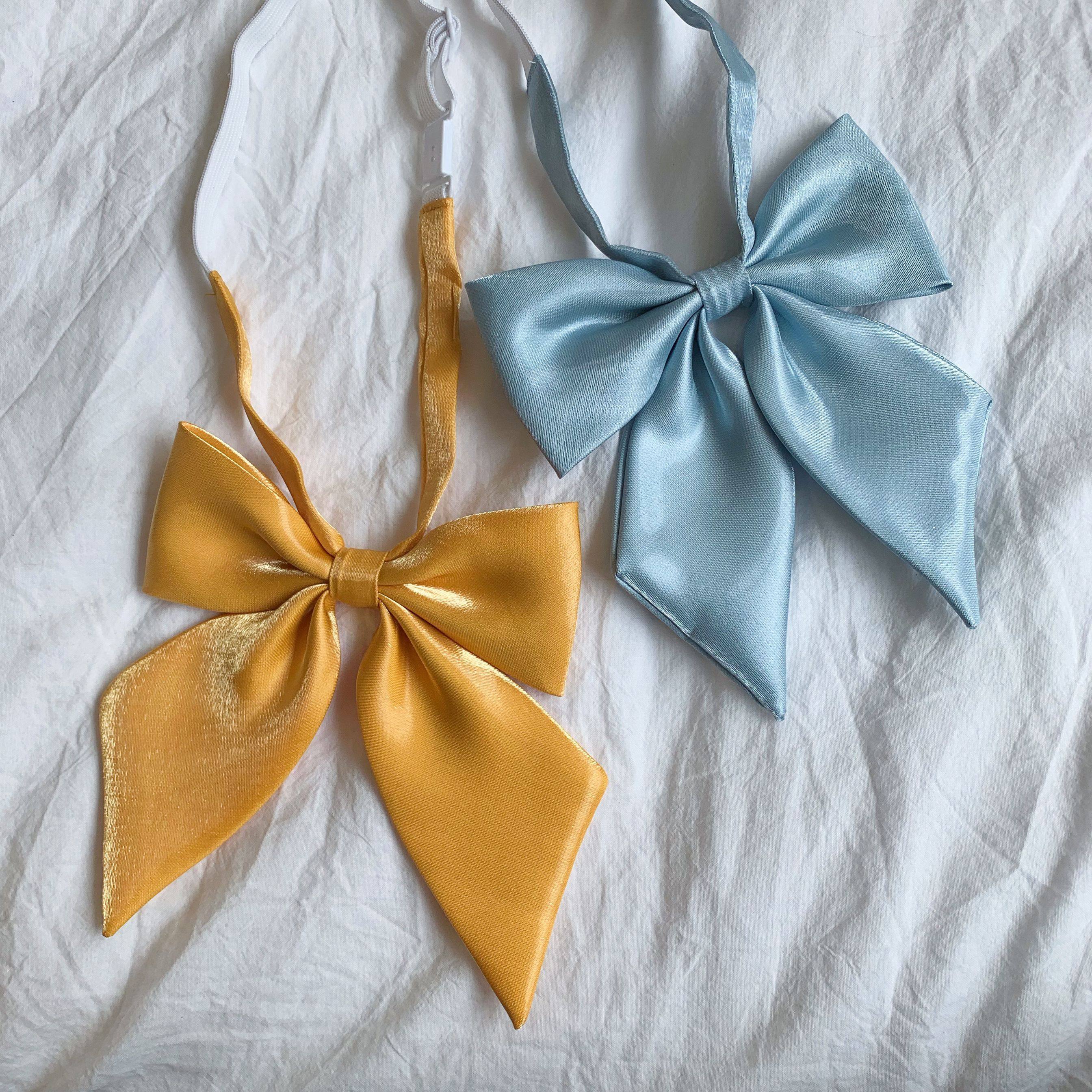 姚叔叔手工制服领花羽根百搭纯色领结jk面料领结