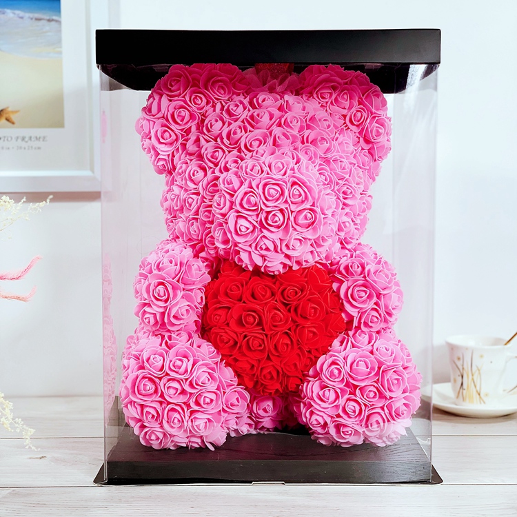 送女七夕情人节结婚表白老婆创意礼物女朋友闺蜜永生玫瑰花熊特别