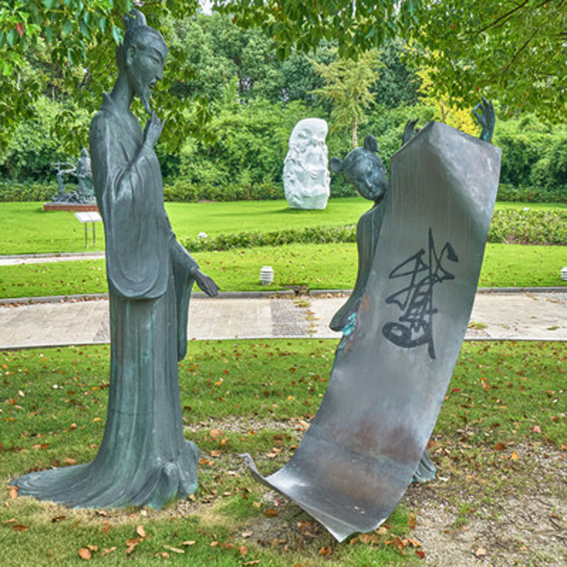 王羲之雕像仿铜古代名人书法家招牌校园文化装饰广场雕塑