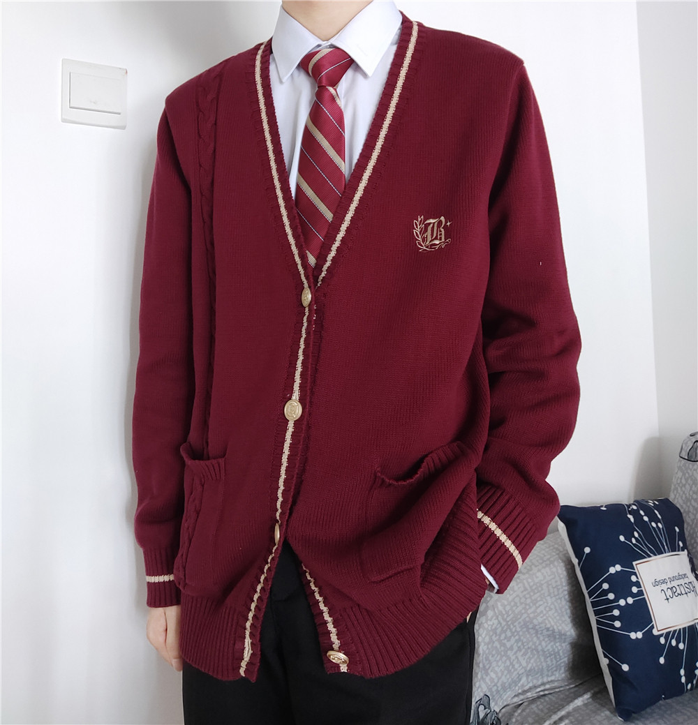 毛衣开衫新年情侣制服dkjk套头针织领针毛针织衫