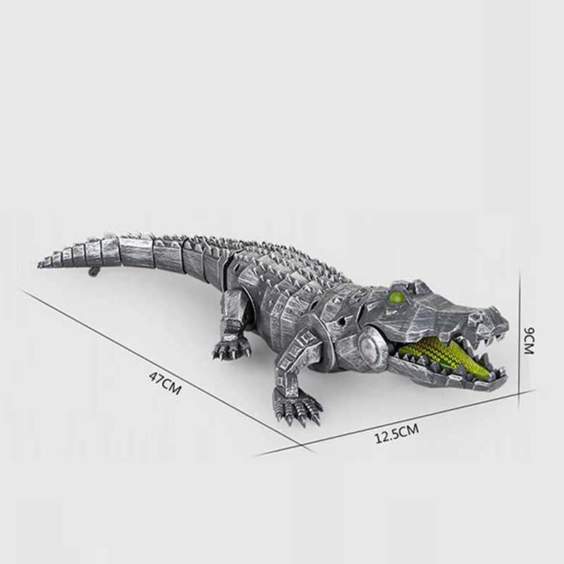 电动鳄鱼儿童玩具走路发光大号仿真动物男孩电动