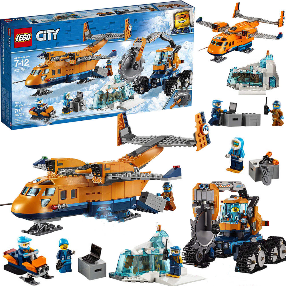 lego乐高60196城市系列极地补给机北极供应飞机建构