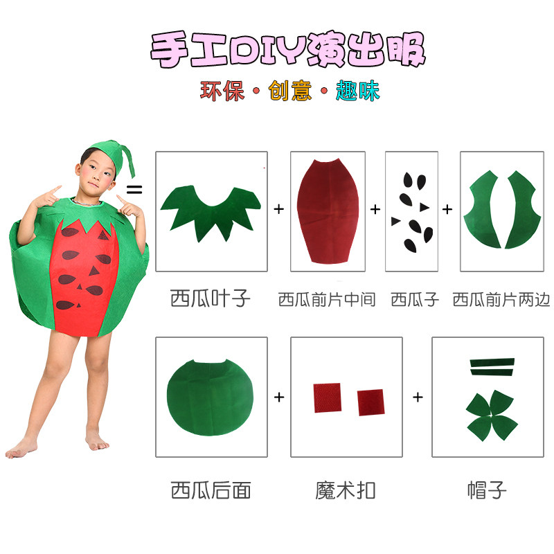 儿童环保手工手工制制作幼儿园亲子作业水果服装服饰