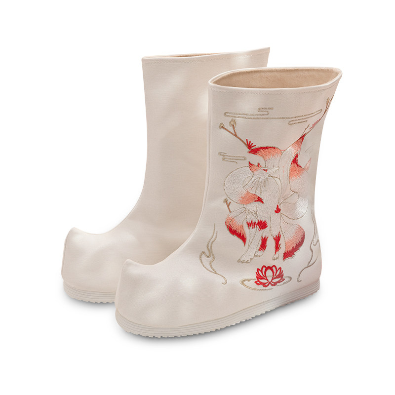 古风靴古风鞋子女汉服鞋配汉服的鞋子冬季翘头汉服古靴长筒汉服靴